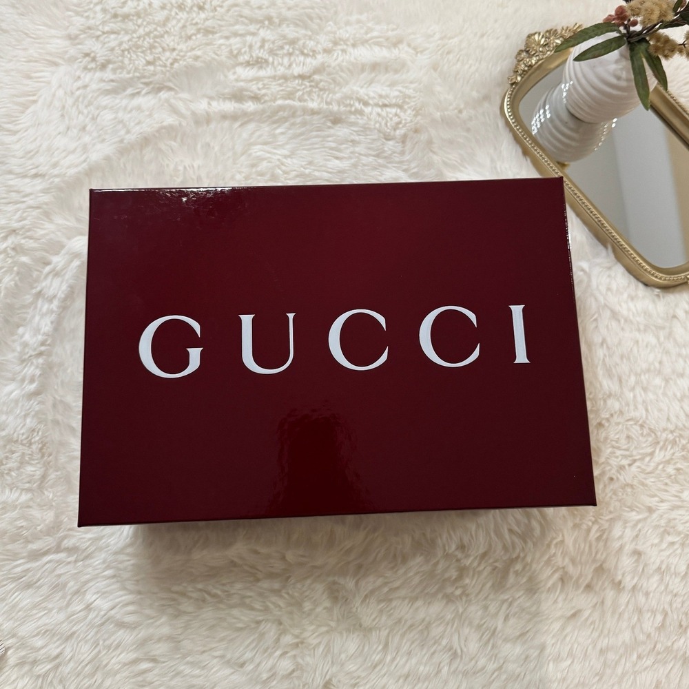 Authentic Gucci Empty Shoe Box Red Luxury Gift Storage Display 10x14x5.5 in